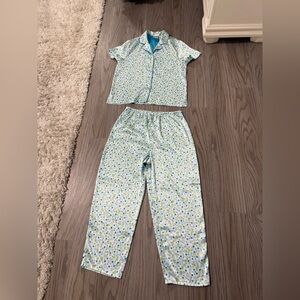 Delicates Blue Polka Dot Pajama Set